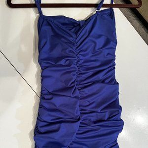 BORIFLORS Women's  Cut Out Rouched Backless Spaghetti Strap Dress Size‎ XS